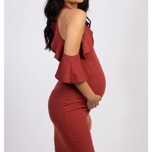 Pinkblush Maternity Cocktail Dress Rustic Red